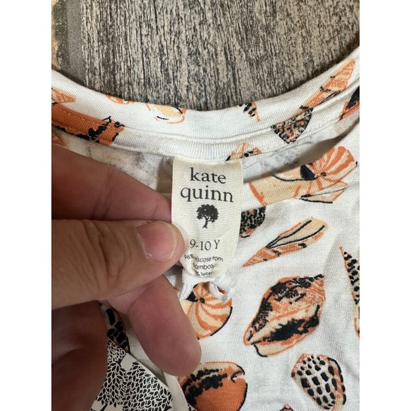 Kate Quinn Girls Size 9-10Y Seashell Print Short Sleeve T-Shirt White‎ - Picture 3 of 9